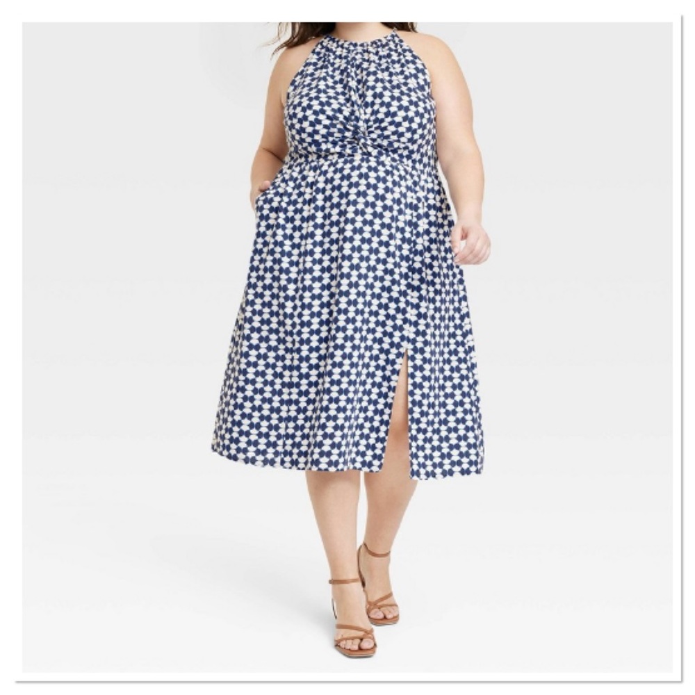 Women’s Plus Size Halter Neck A-line Dress Ava & Viv